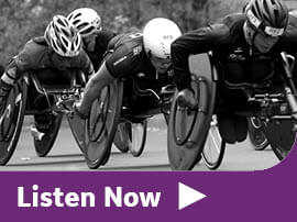 Wheelchair racers competing in a marathon
